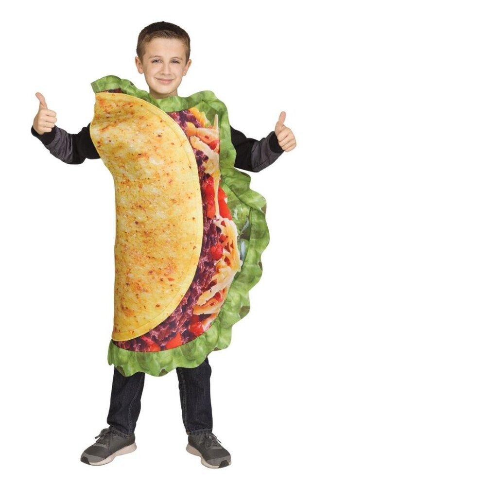 Taco Supreme Halloween Costume 1 Pc Tunic size 7-14 Kids Unisex Pullover